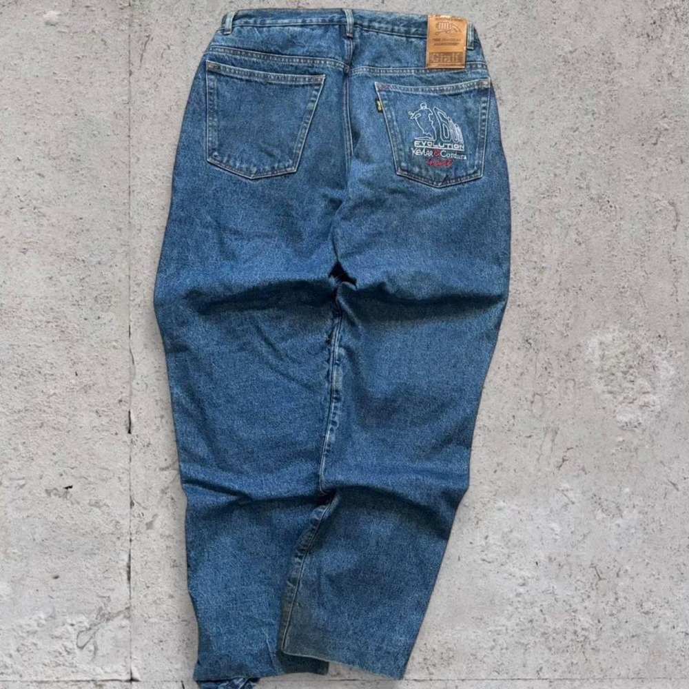 Y2K Vintage Giant 600 Evolution motorcycle jeans baggy loose wide leg